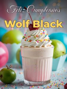 Feliz cumpleaños wolf black