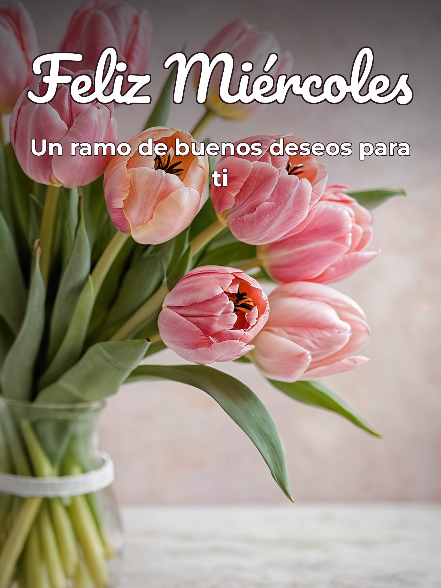 Feliz miércoles con flores hermosas para celular
