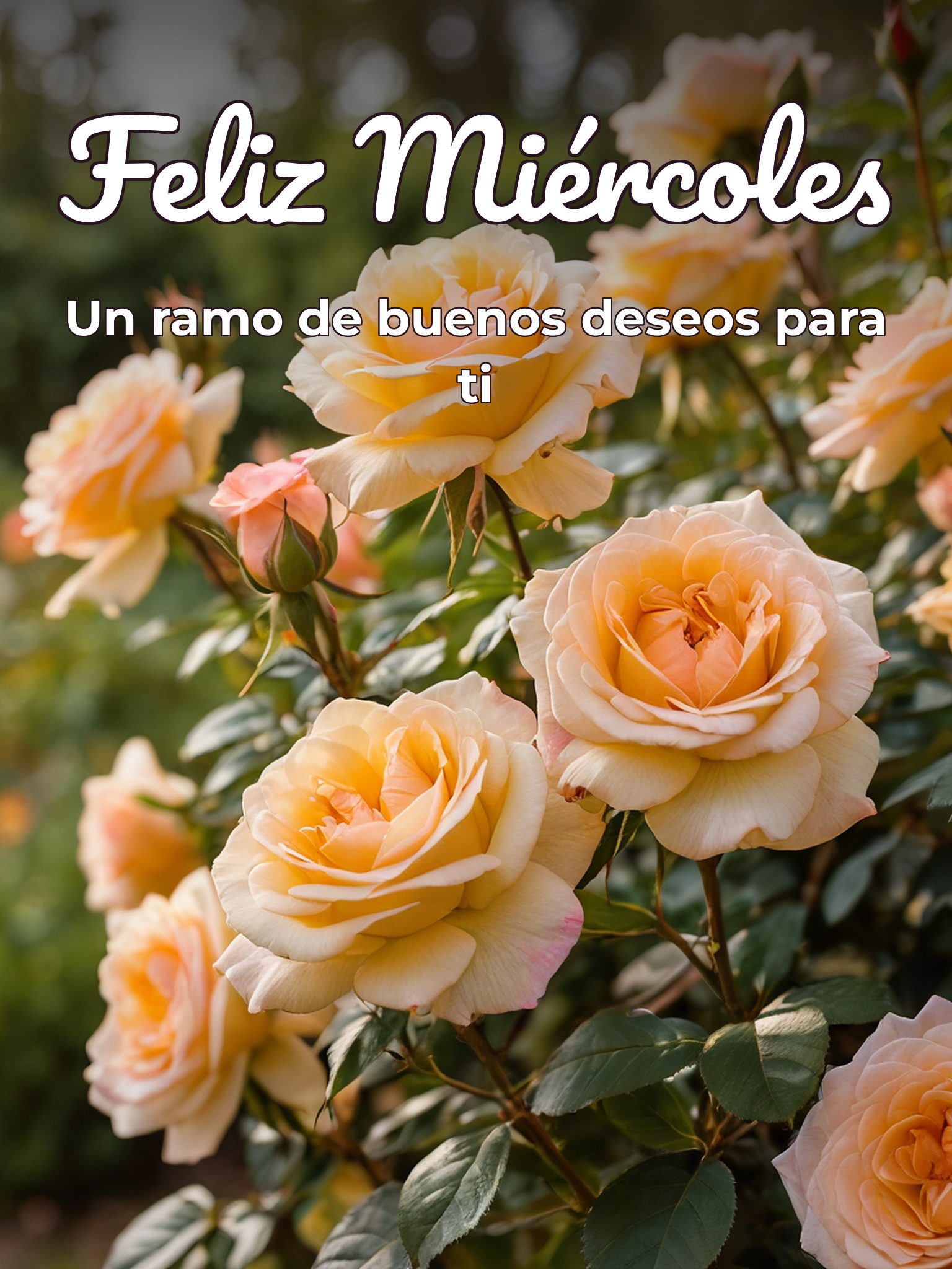 Feliz miércoles con flores hermosas para Facebook gratis