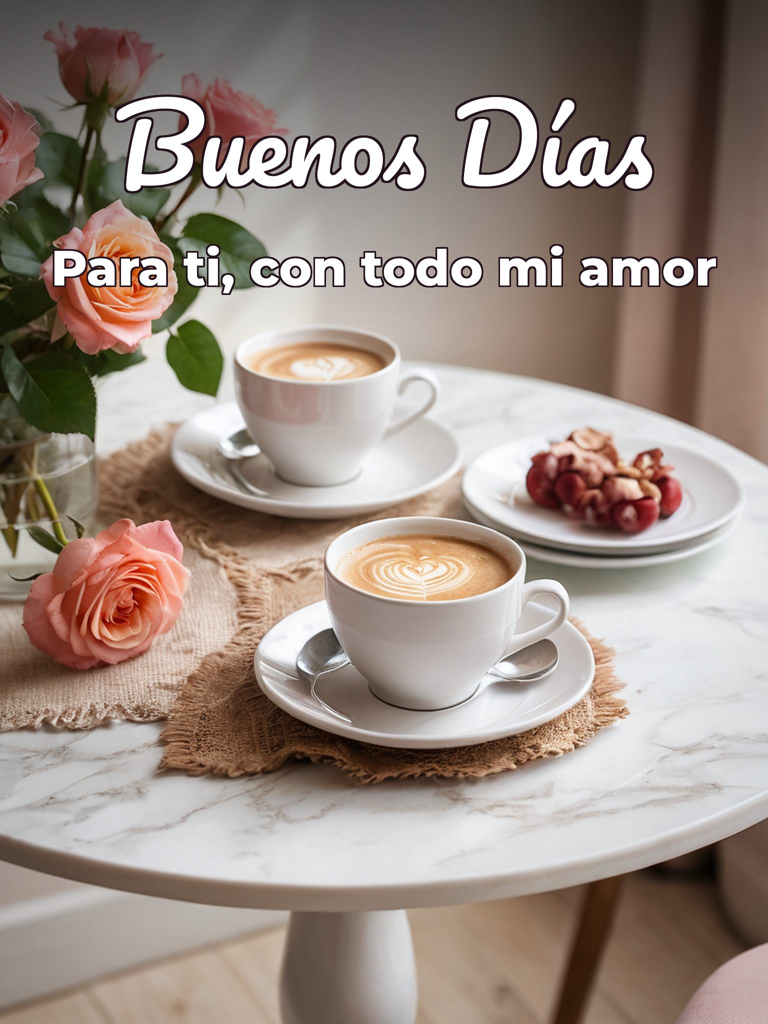 Buenos días a tu novia para una amiga