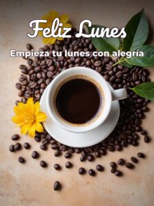 Buenos días lunes con cafe para celular