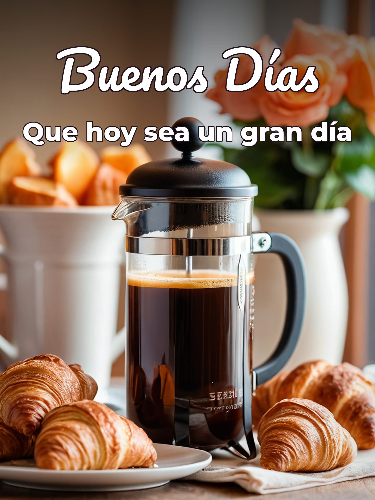 Buenos días mi hermosa mujer para una amiga