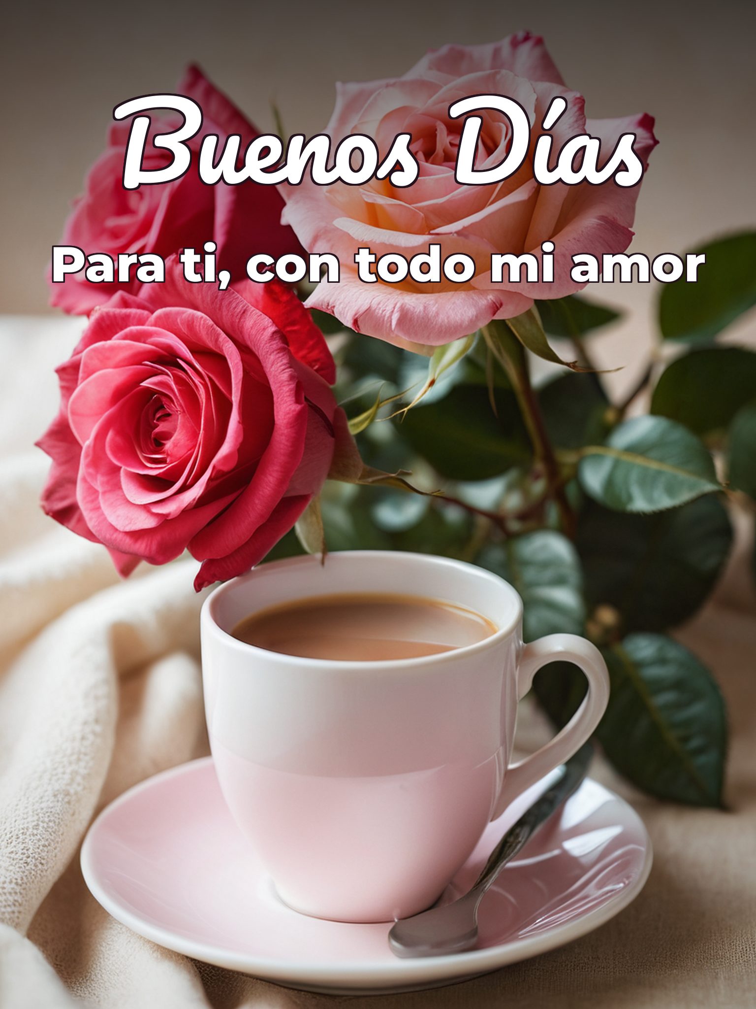 Buenos días para mi novia para Facebook