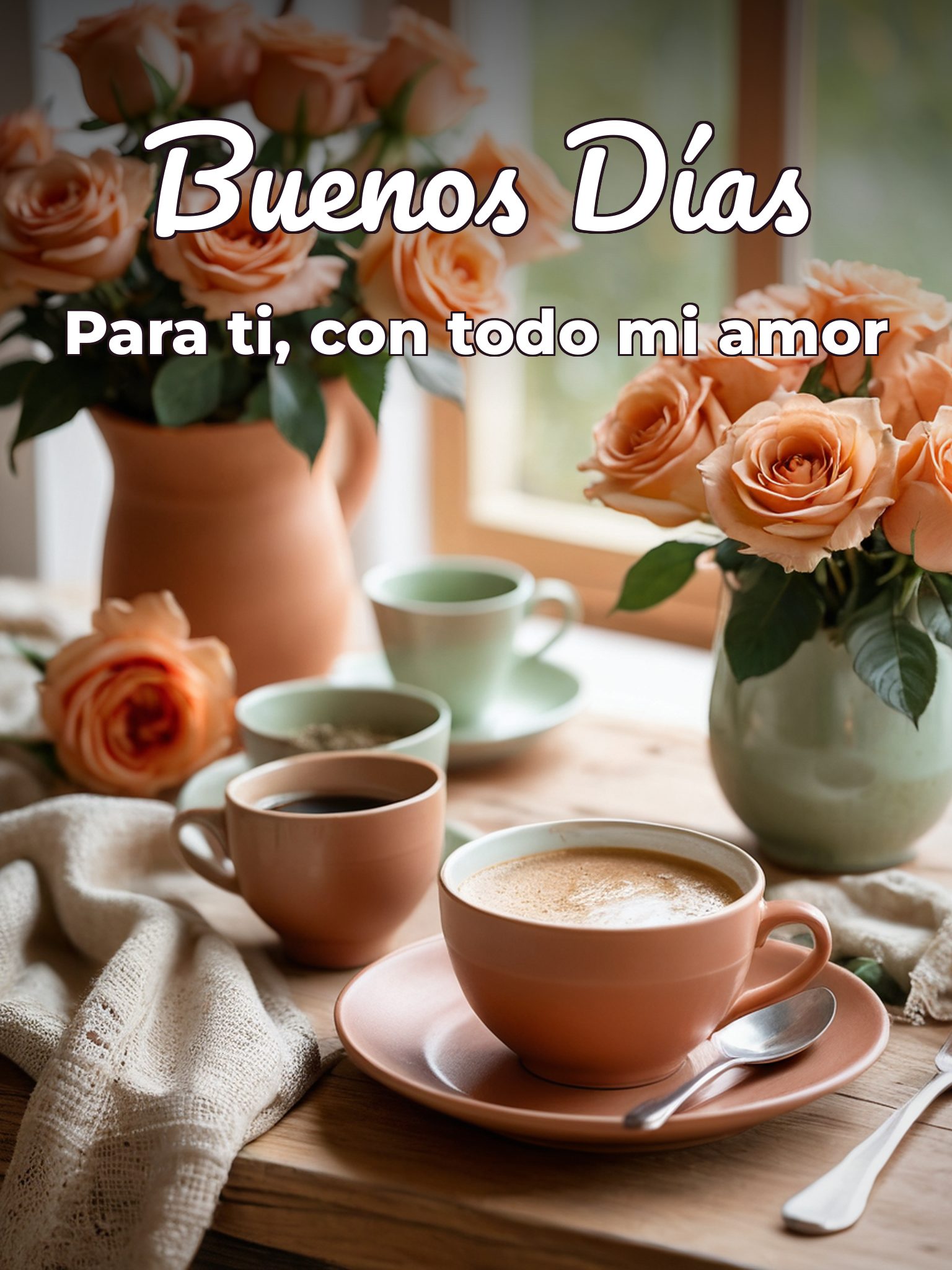 Dar los buenos días a tu amor para una amiga