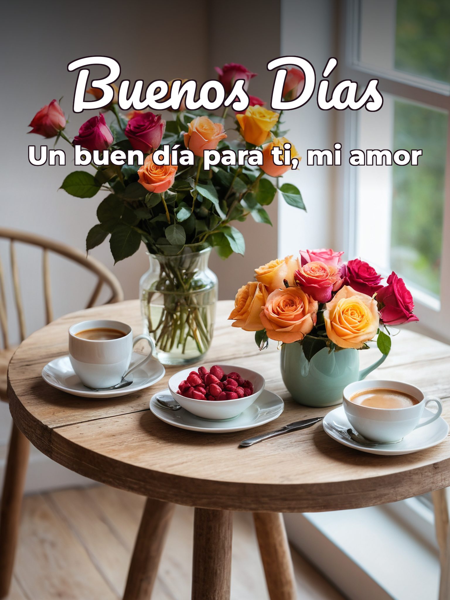 Desear buenos días a tu amor para mi amor