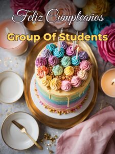 Feliz cumpleaños group of students