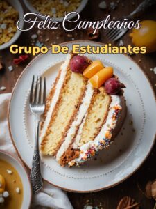 Feliz cumpleaños grupo de estudiantes