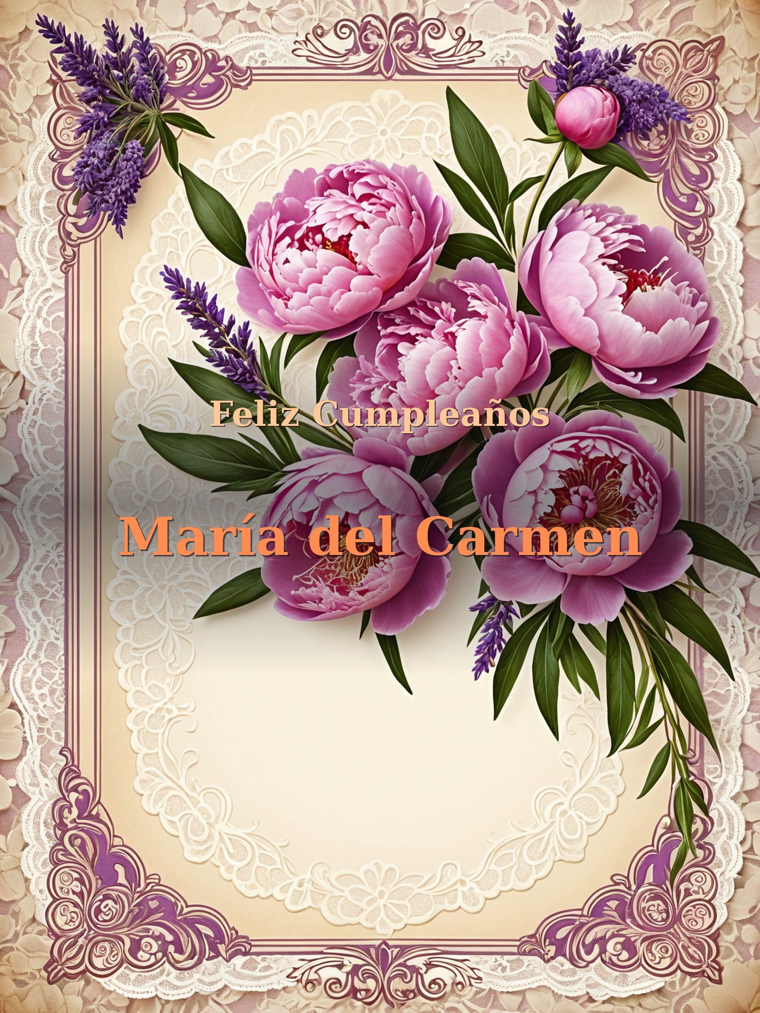 Feliz cumpleaños María del Carmen