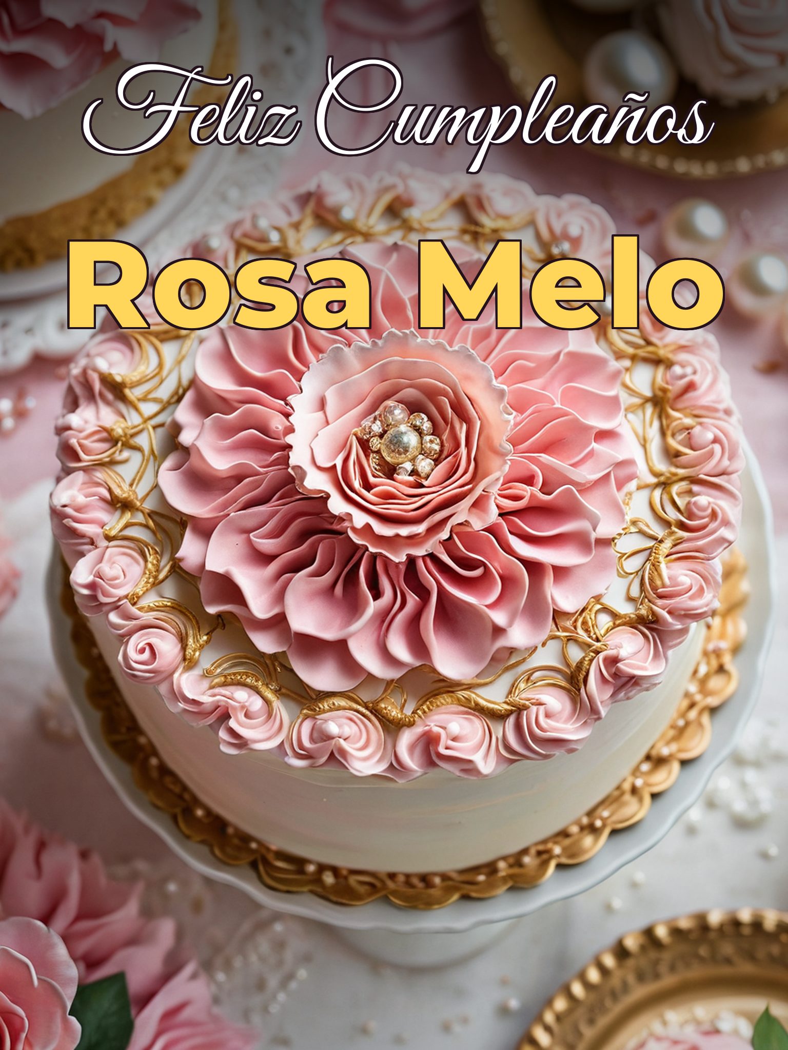 Feliz cumpleaños rosa melo