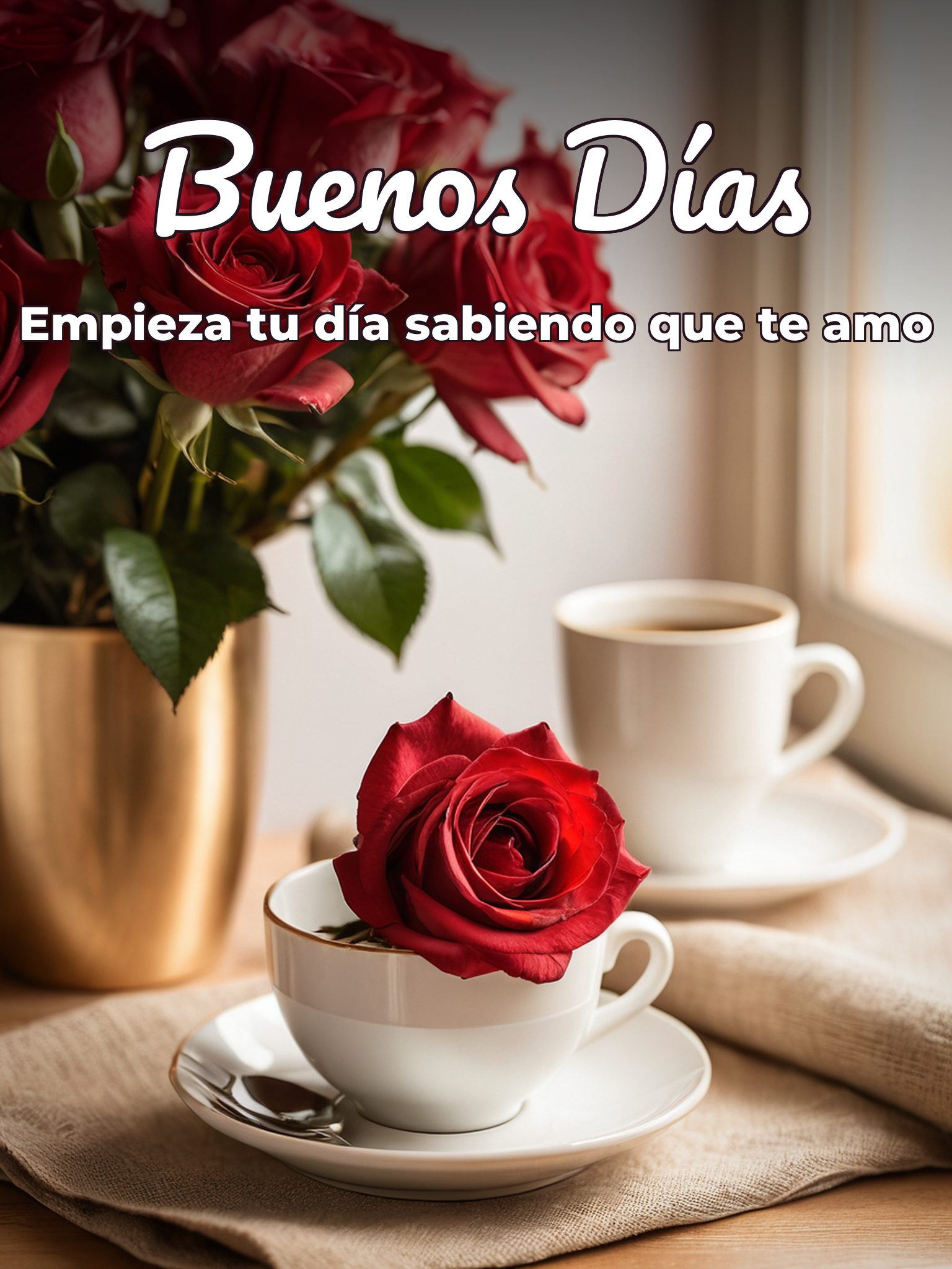 Imágenes con frases de amor para desear buenos días para mi amor