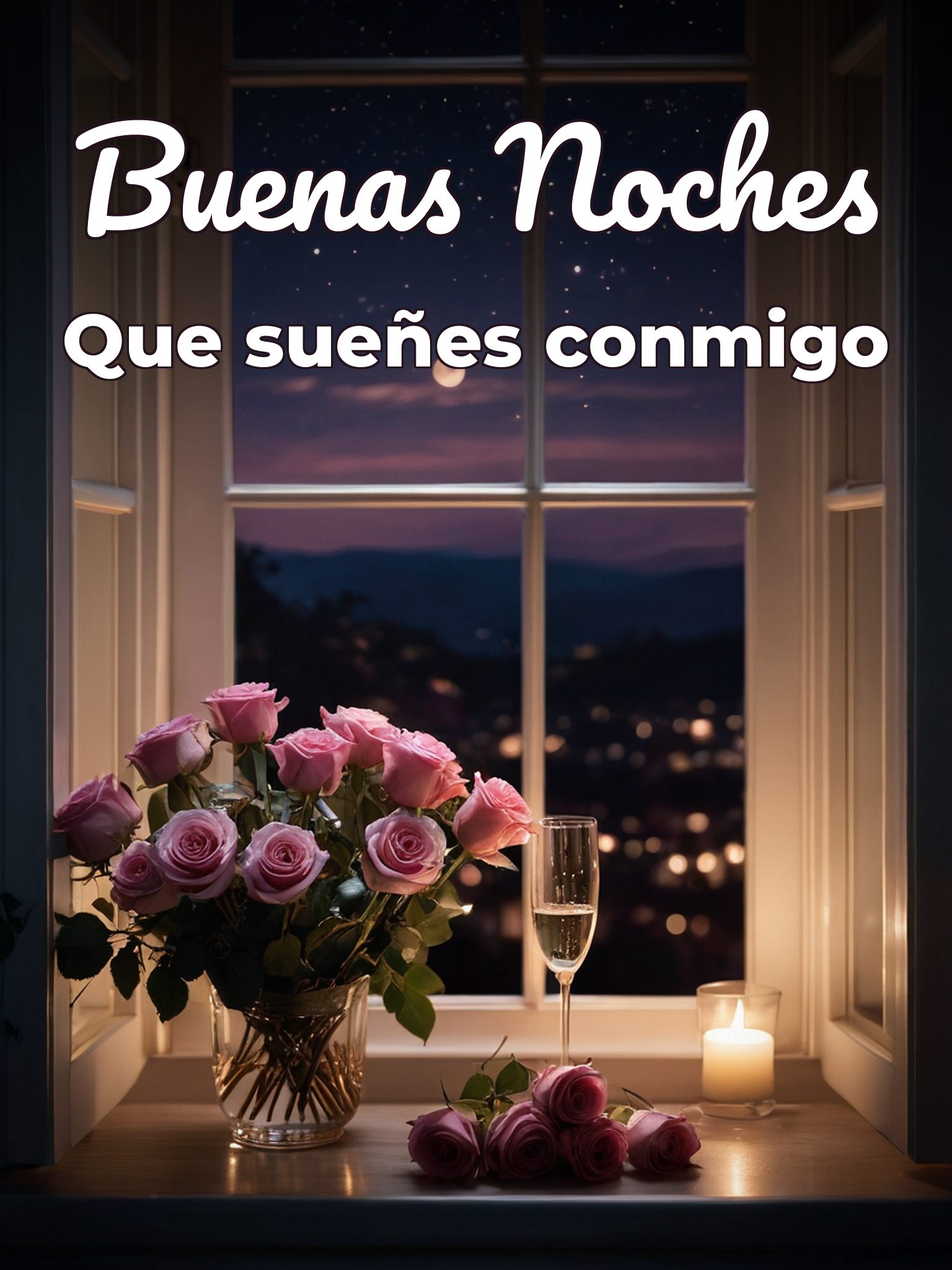 Imágenes de amor con frases de buenas noches para Facebook