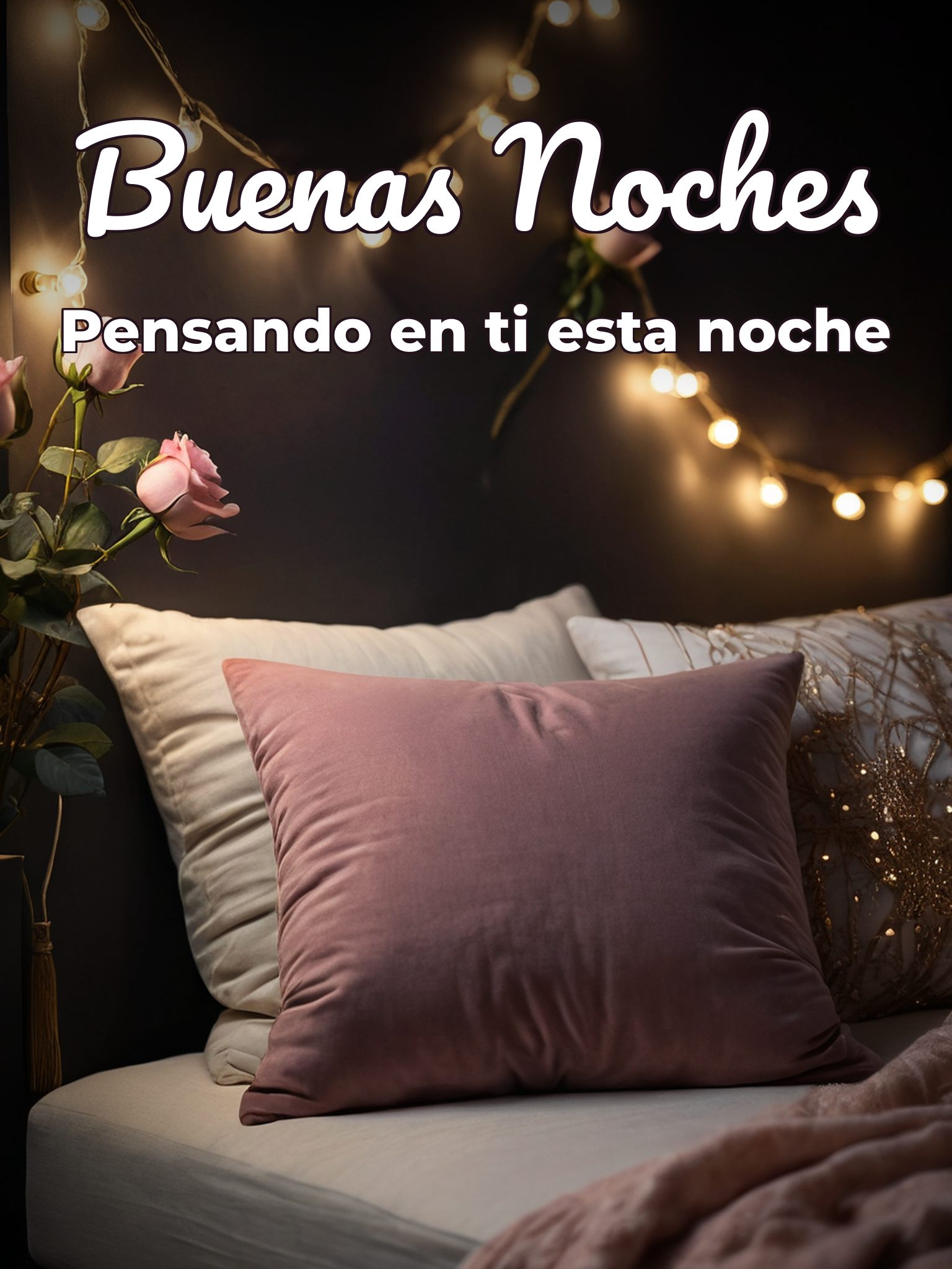 Imágenes de amor con frases de buenas noches