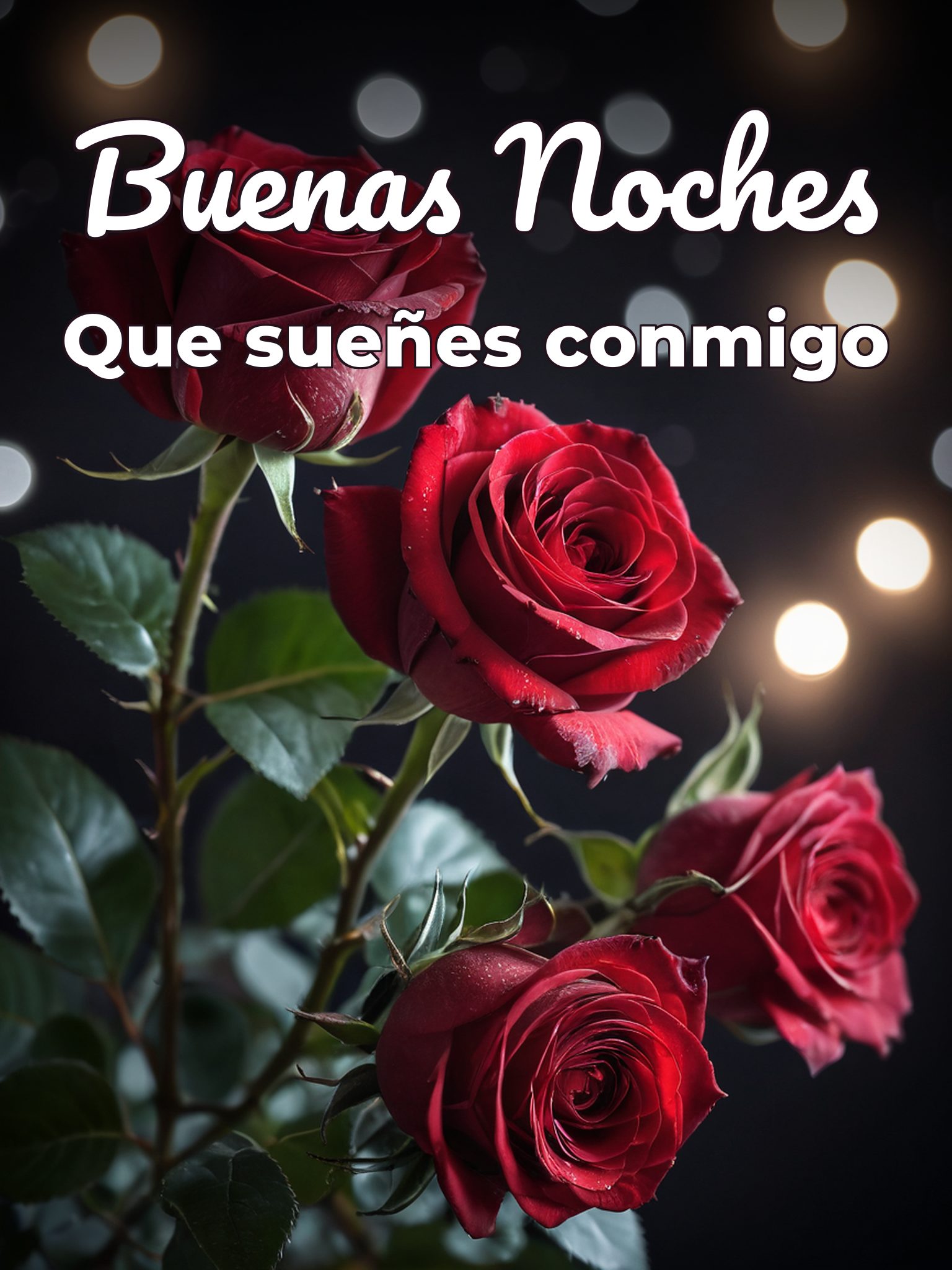 Imágenes de amor con mensajes de buenas noches para WhatsApp