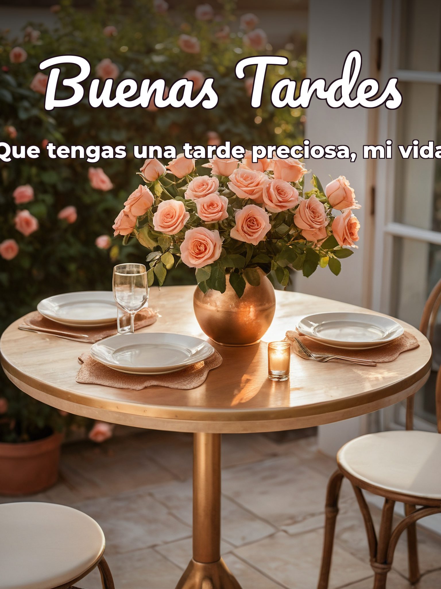 Que tengas una hermosa tarde mi amor para WhatsApp celular