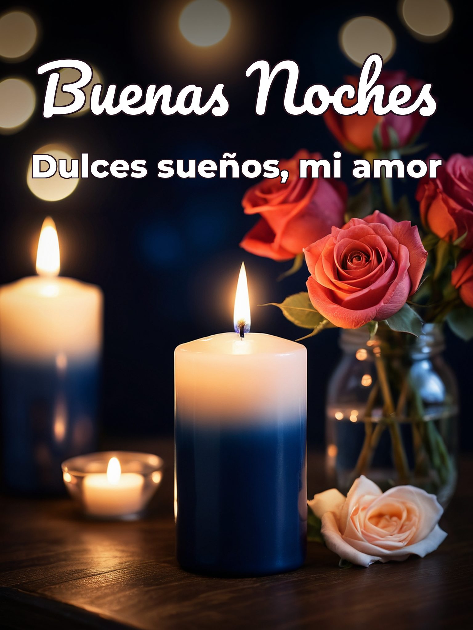 Saludos de buenas noches amor para celular